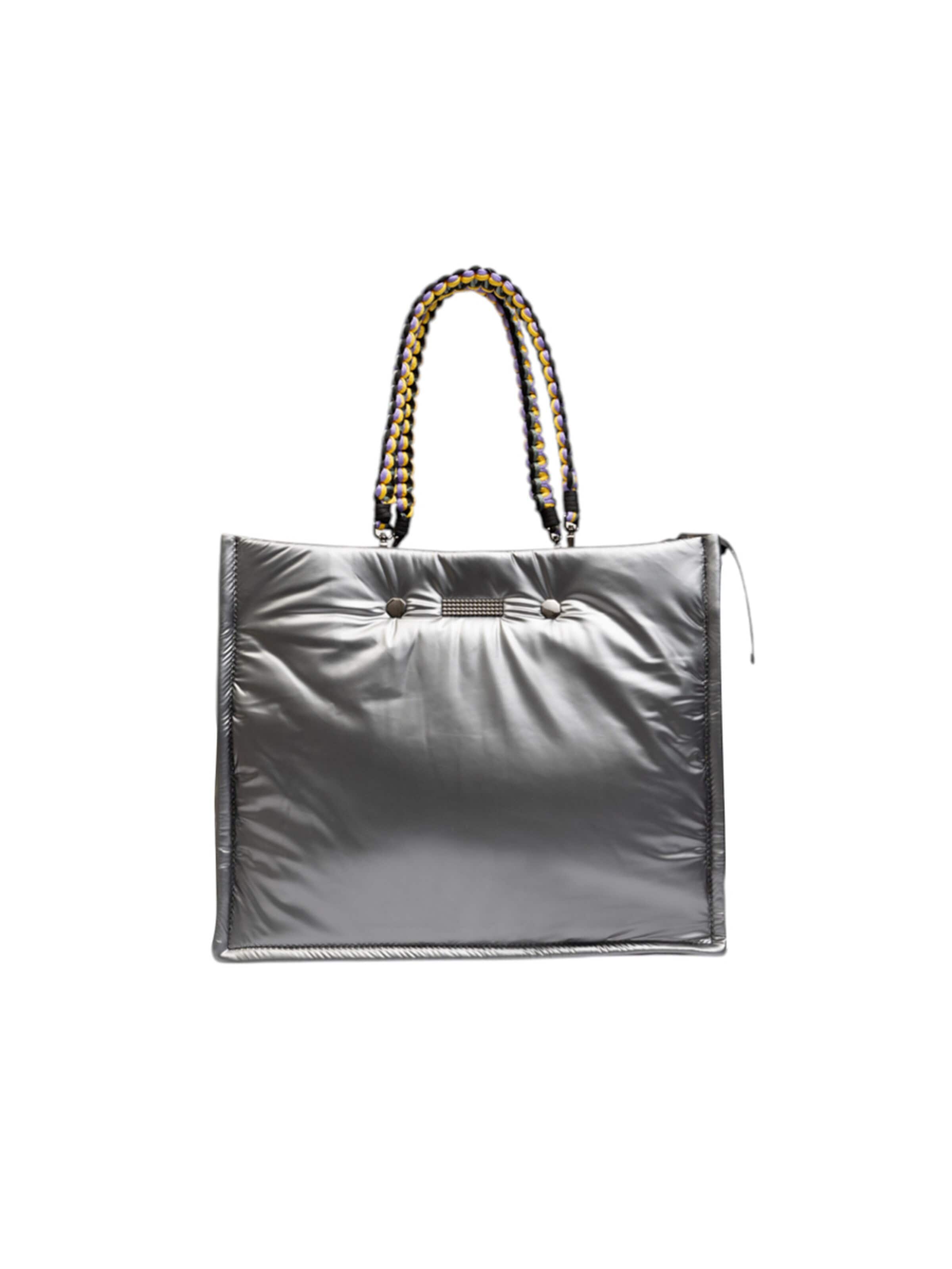 Clio Handbag 'FLEX NYLON' in Silver: front