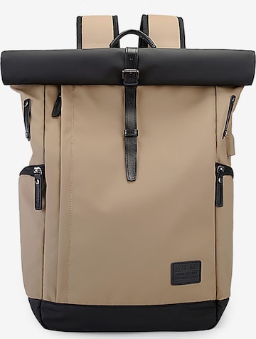 Peak Time Backpack in Beige: front