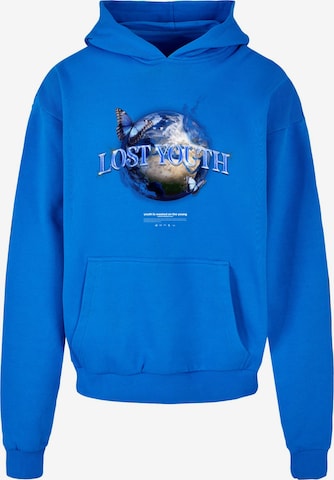 Lost Youth Sweatshirt 'World' in Blue: front