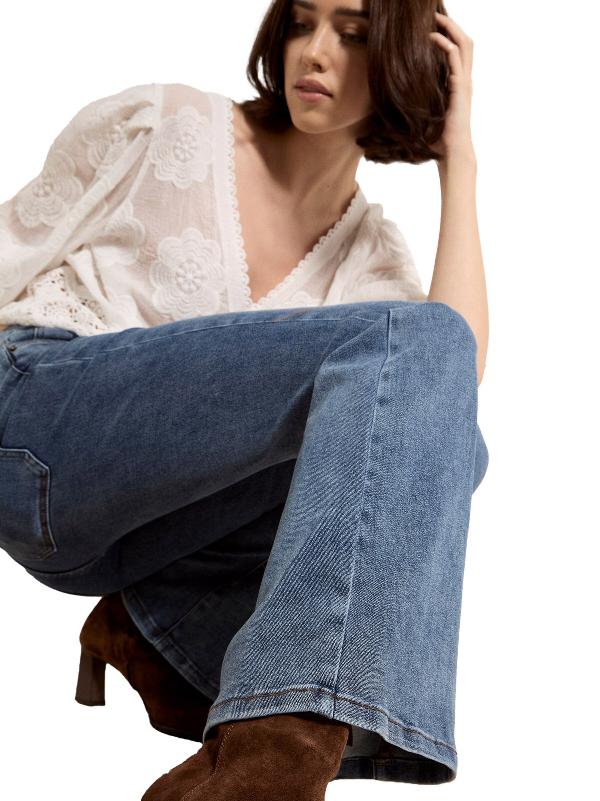 évasé Jean Apricot en bleu