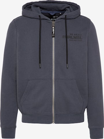 Harlem Soul Zip-Up Hoodie 'MAD-RID' in Blue: front