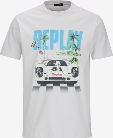 T-Shirt 'Racing Car' REPLAY en blanc : devant