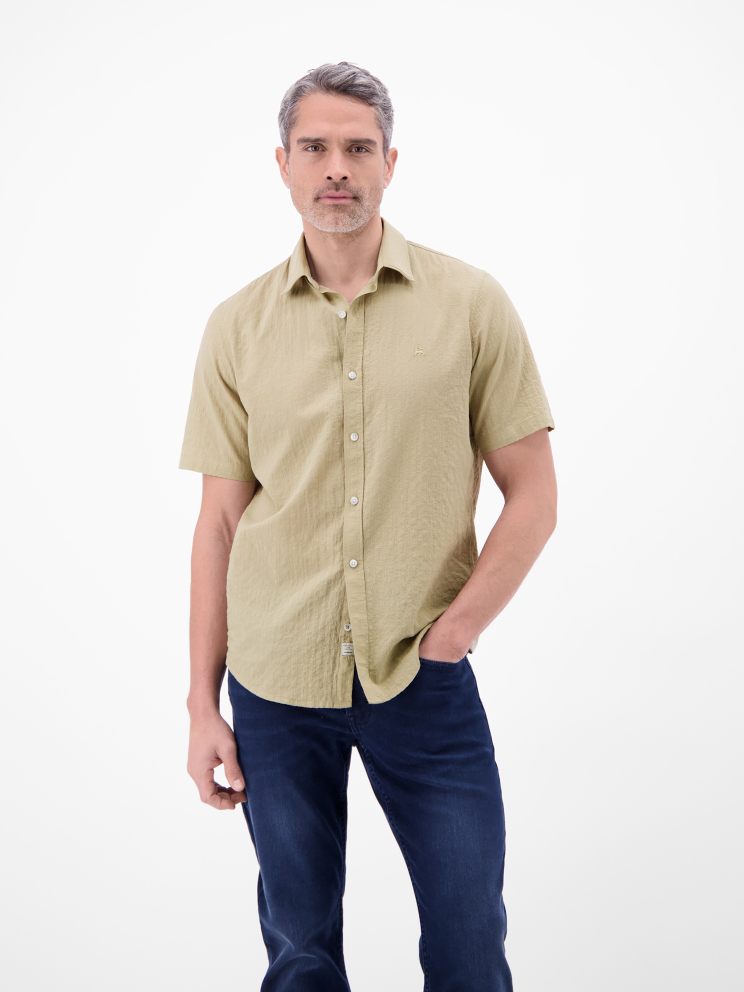 LERROS Regular fit Button Up Shirt in Beige