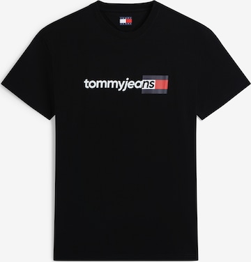 Tommy Jeans - Camisa 'ENTRY DNA' em preto: frente