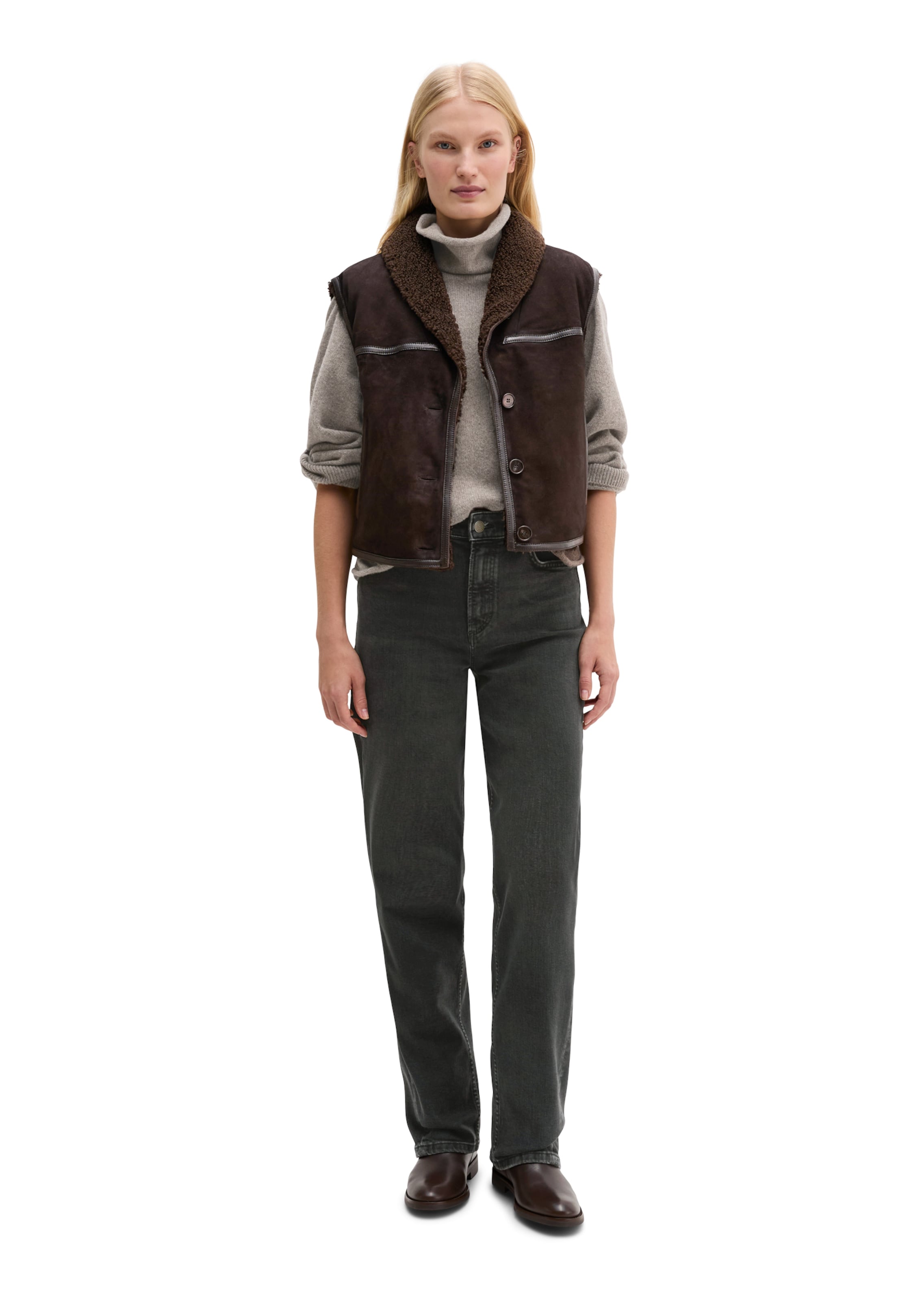 Marc O'Polo Bodywarmer in Bruin: voorkant