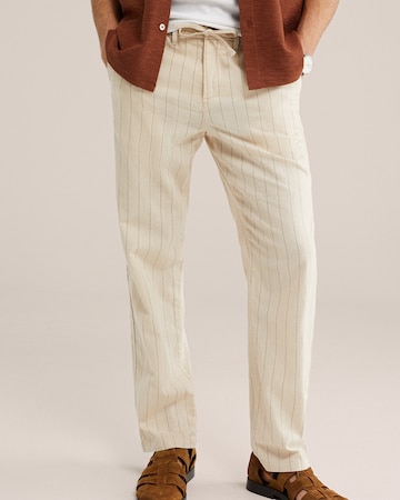 WE Fashion Regularen Chino hlače | bež barva: sprednja stran