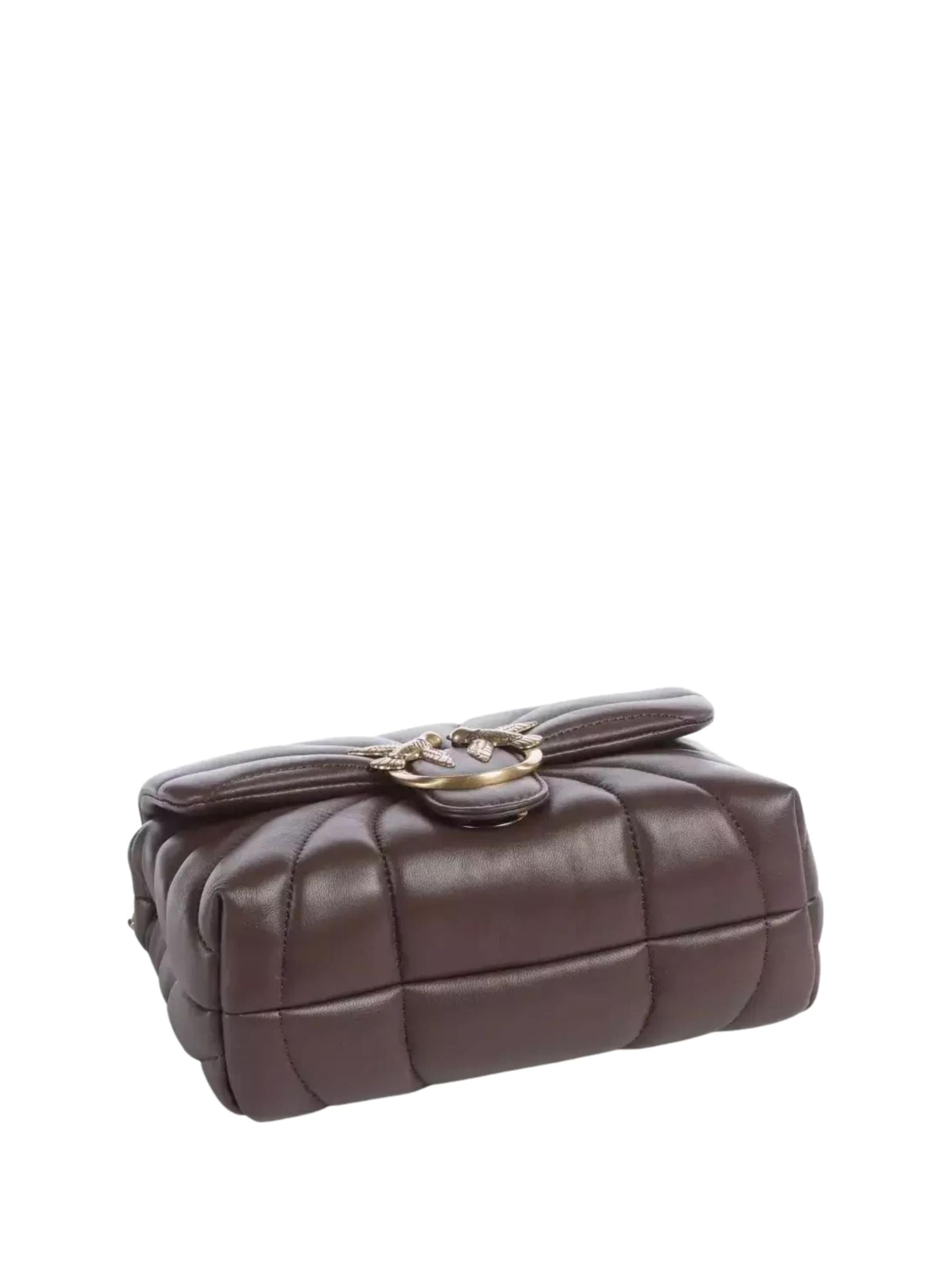 PINKO Skuldertaske 'Pinko Sac Rabat Love Puff Mini Cl Sheep Nappa Marron A1EXL74Q' i brun