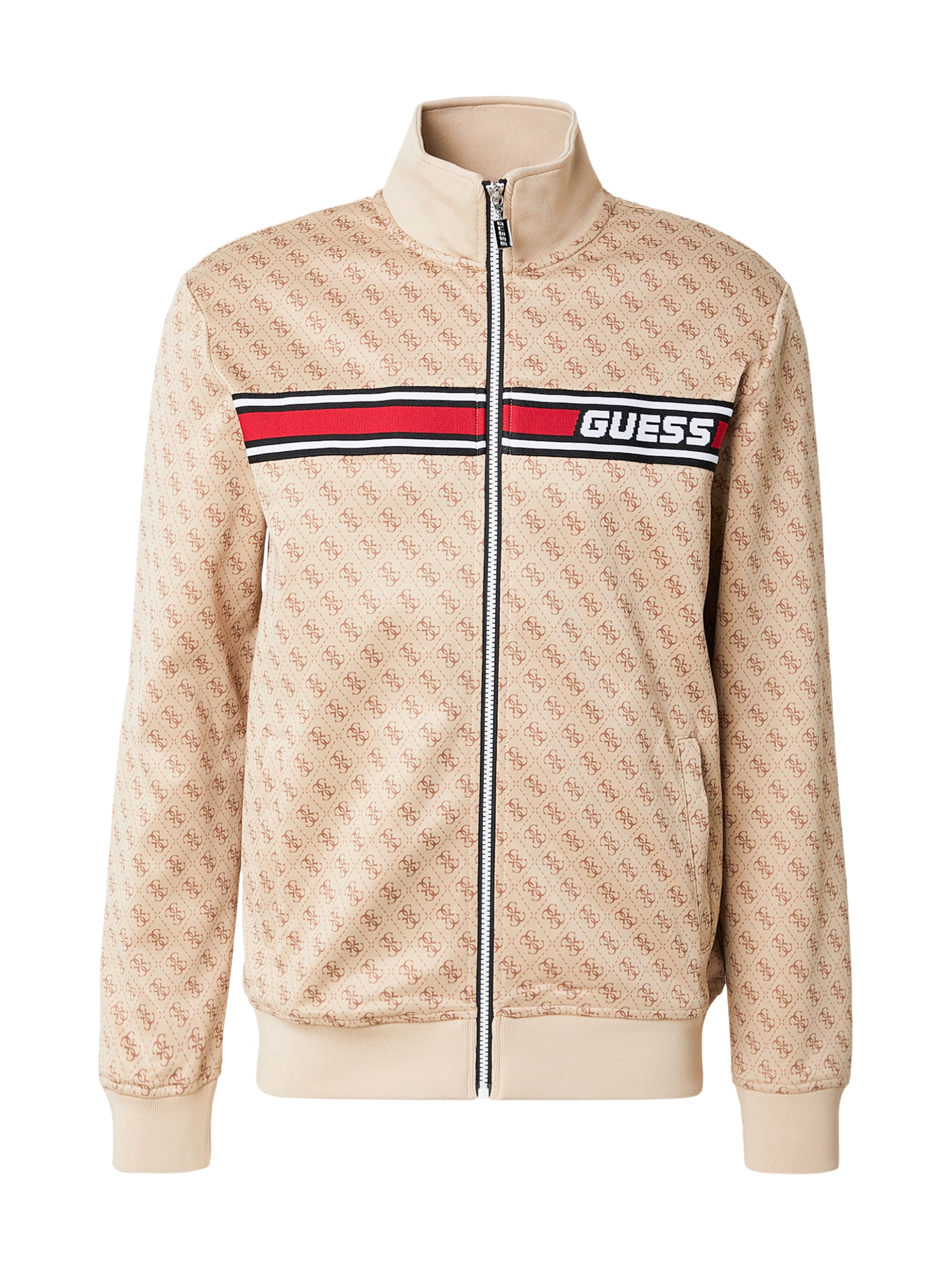 GUESS - Casaco de treino em moletão 'Korbin' em castanho: frente