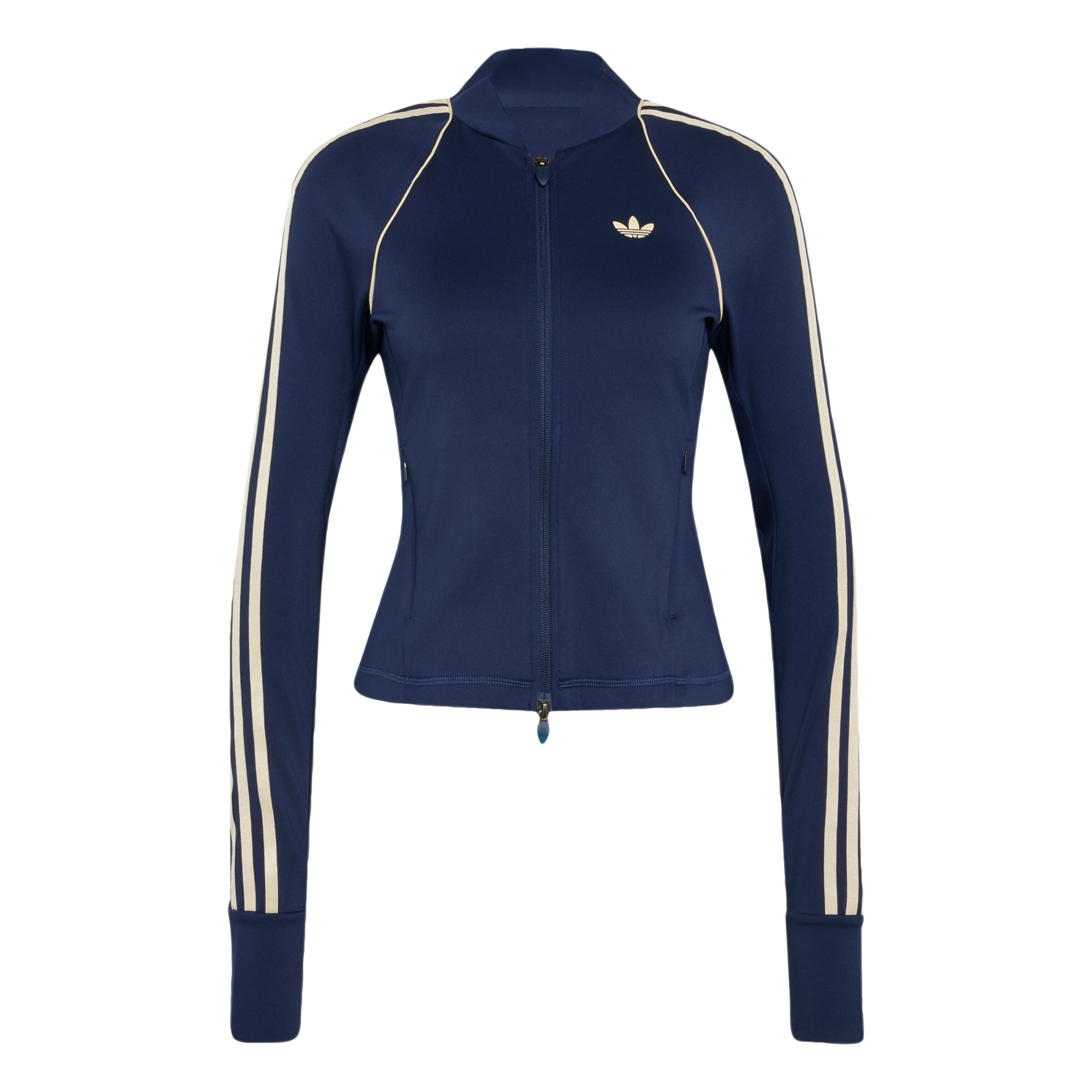 ADIDAS PERFORMANCE Sportjacke 'SST' in XXS in creme / dunkelblau, Produktansicht