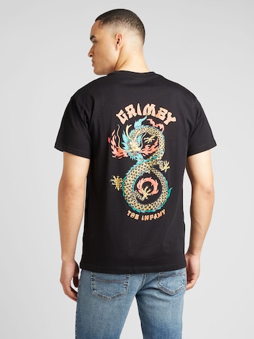 Grimey T-shirt 'THE LUCKY DRAGON' i svart: framsida
