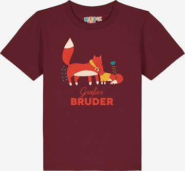 Maglietta 'Fuchs Großer Bruder' di watabout.kids in rosso: frontale