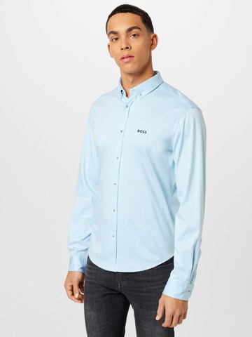 BOSS Regular fit Button Up Shirt 'BIADO' in Blue: front