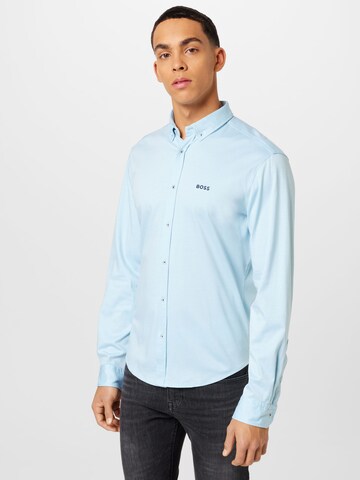 BOSS Regular Fit Skjorte 'BIADO' i blå: forside