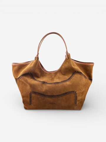 Cheval Firenze Shoulder Bag 'Madera Suede' in Beige: front