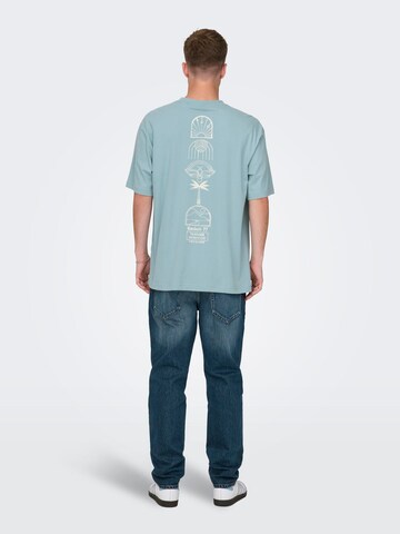 T-Shirt 'MALIK' Only & Sons en bleu