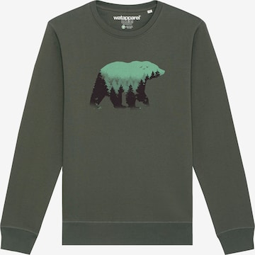 Sweat-shirt ' Waldbär ' Watapparel en vert : devant