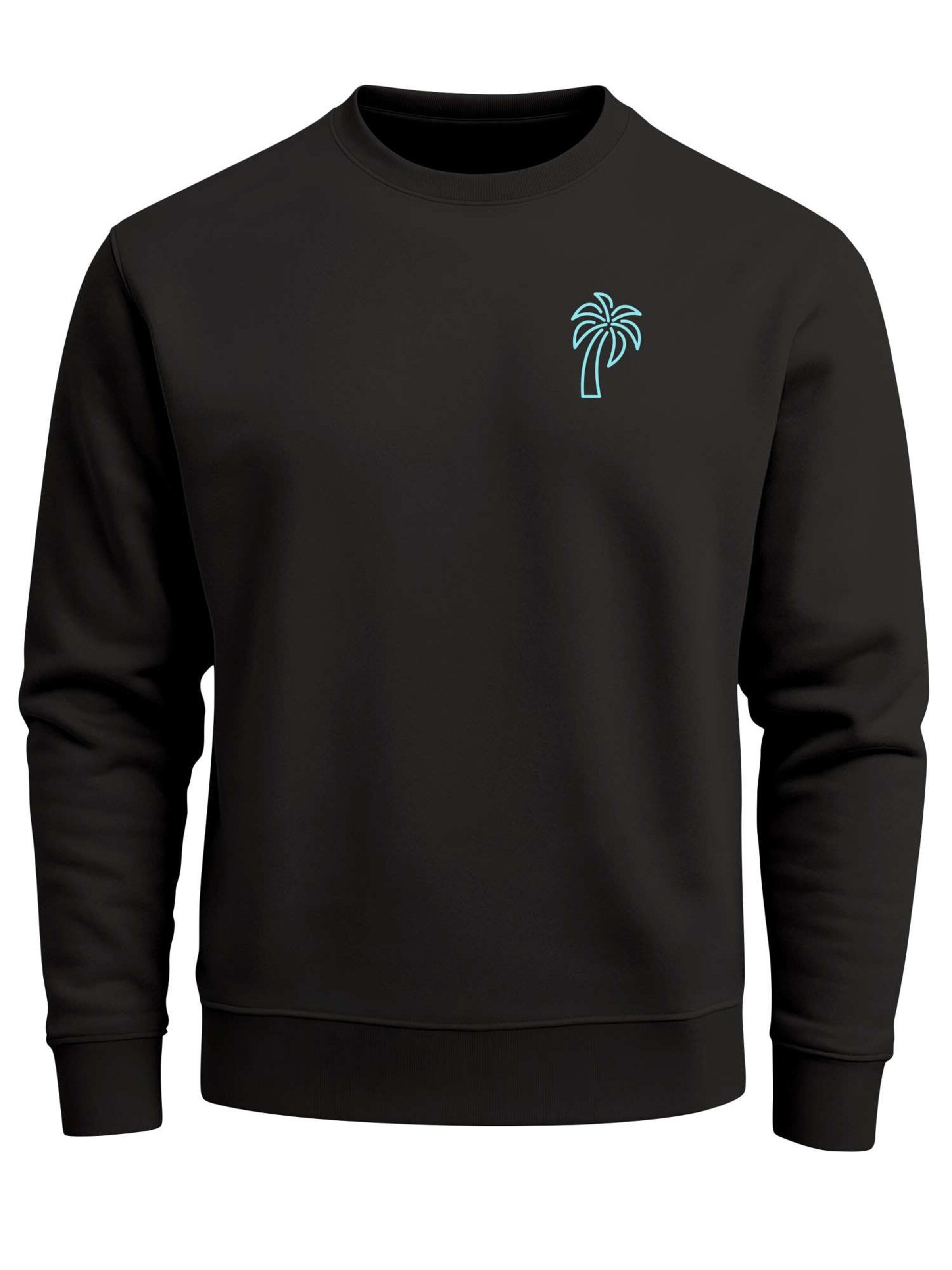 Neverless Sweatshirt 'Palm Lineart Logo'‌‌‌ in Schwarz: Vorderseite