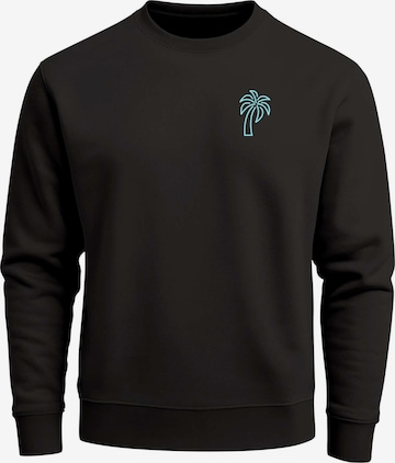 Neverless Sweatshirt 'Palm Lineart Logo' in Schwarz: Vorderseite