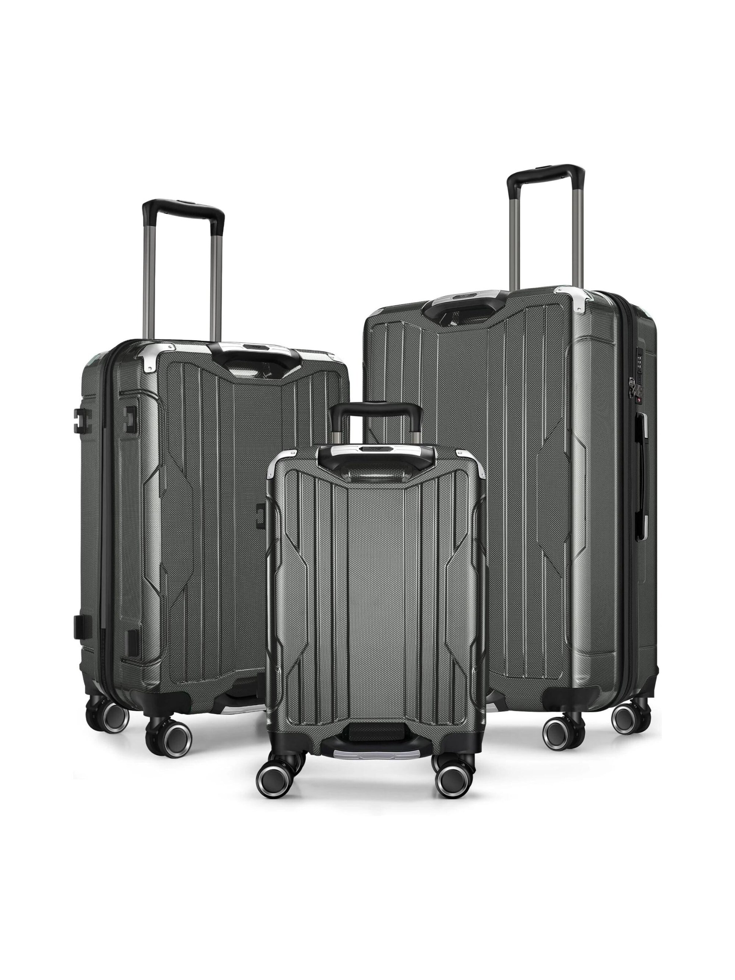 4FLY Suitcase Set 'Carbo' in Grey: front