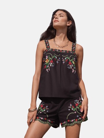 love & roses Top | črna barva: sprednja stran