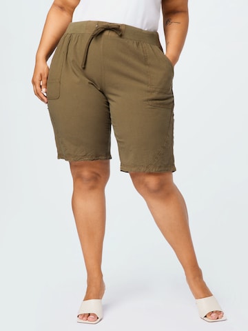 Zizzi Regular Pants 'JEASY' in Green: front