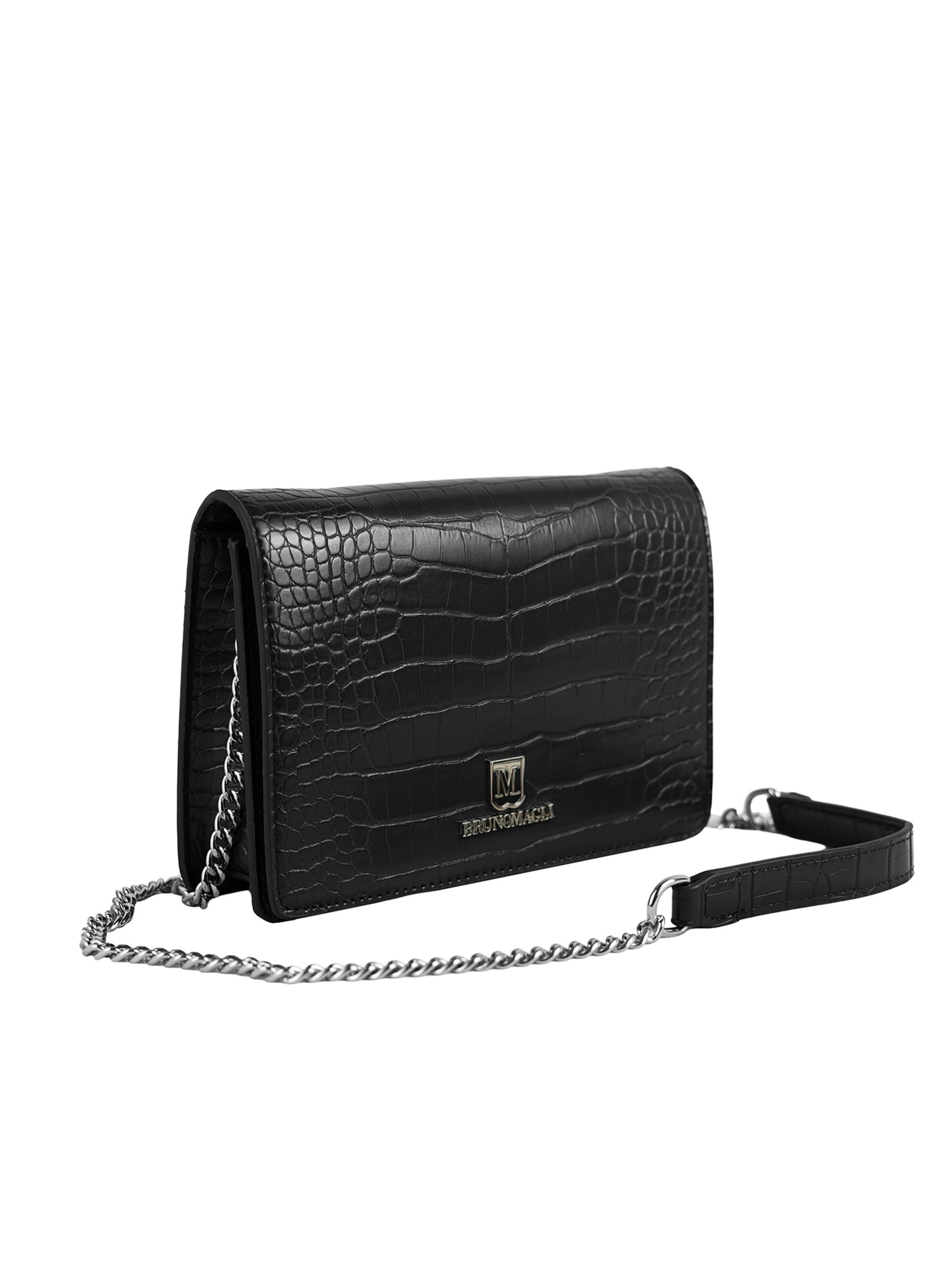 Borsa a spalla 'Borsa a Spalla Nicole Bruno Magli Ecopelle Texture Coccodrillo' di Bruno Magli in nero: frontale