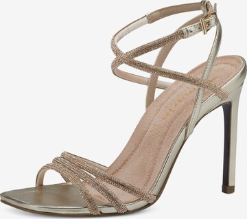 Tamaris Heart & Sole Strap Sandals in Gold: front