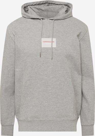 Lindbergh Sweater majica u siva melange / crvena / bijela, Pregled proizvoda