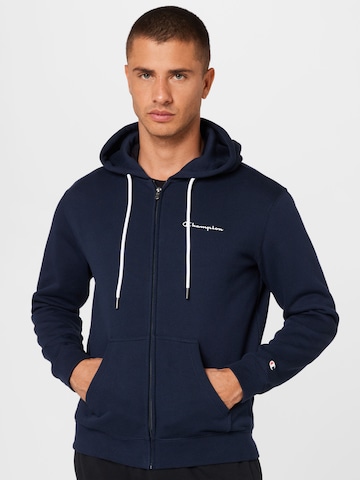 Champion Authentic Athletic Apparel Zip-Up Hoodie in Blue: front