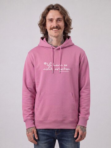 Felpa 'Ich Kann So Nicht Arbeiten' di Watapparel in rosa: frontale
