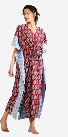 PfauGermany Oversizekleid 'KAFTAN Free Size Brustumfang – 170 cm . Länge 130 cm' in rostrot, Produktansicht