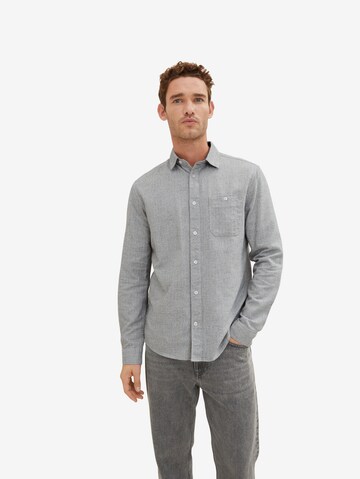 TOM TAILOR Regular fit Button Up Shirt in Grey: front