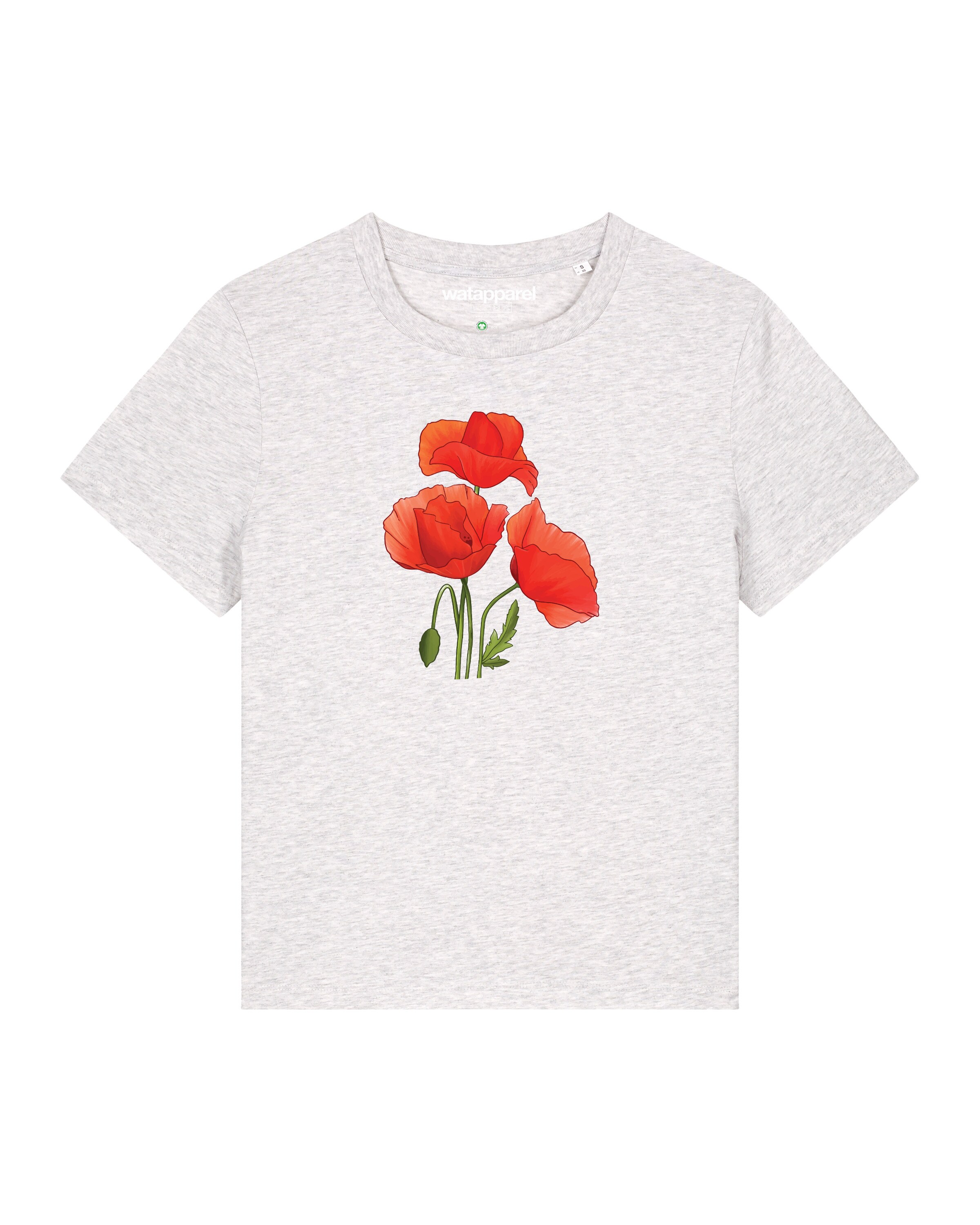 T-shirt 'Poppy Flowers' Watapparel en blanc : devant