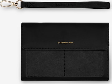 Kapten & Son Pisemska torbica 'Clutch Wallet Versailles All Black' | črna barva: sprednja stran