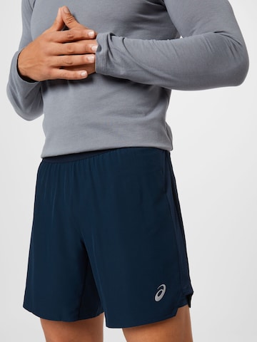 ASICS Regular Workout Pants 'Road' in Blue