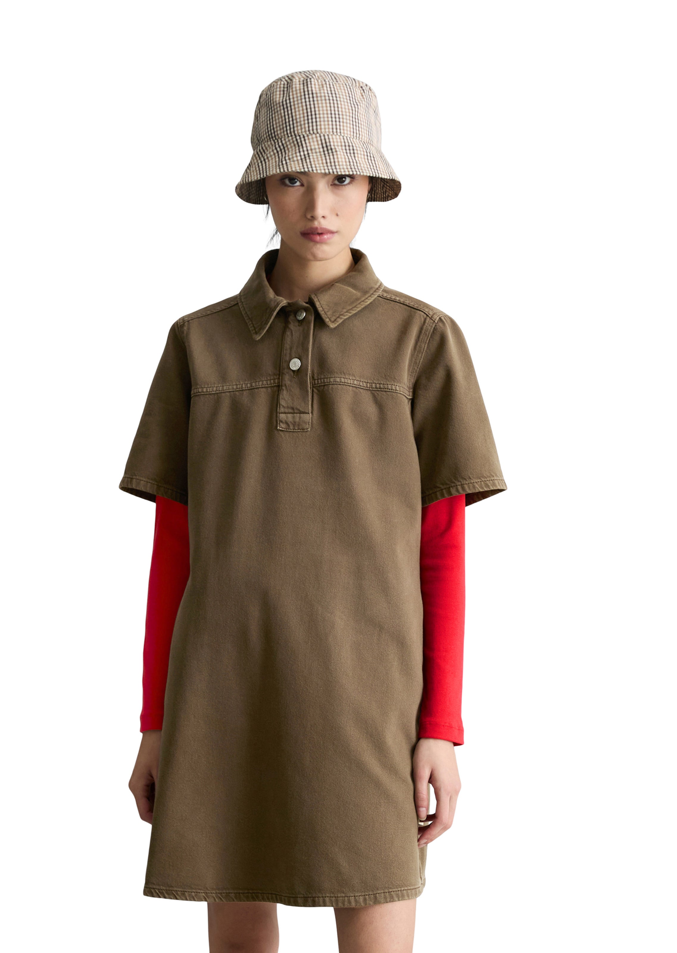 Marc O'Polo DENIM Kleid in Braun: Vorderseite