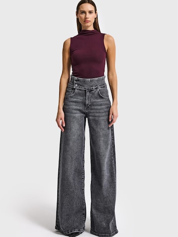 IT'S BASIC Wide leg Jeans 'Palazzo Mid Rise Jeans' in Grijs