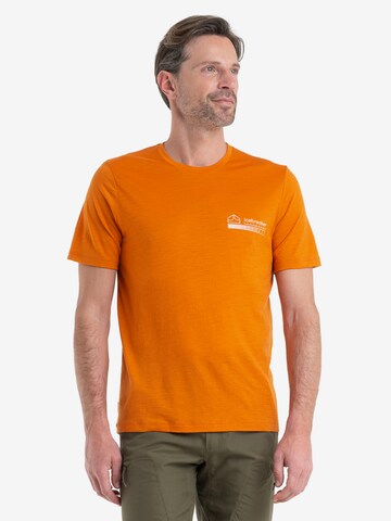 ICEBREAKER - Camisa 'Mountain' em laranja: frente