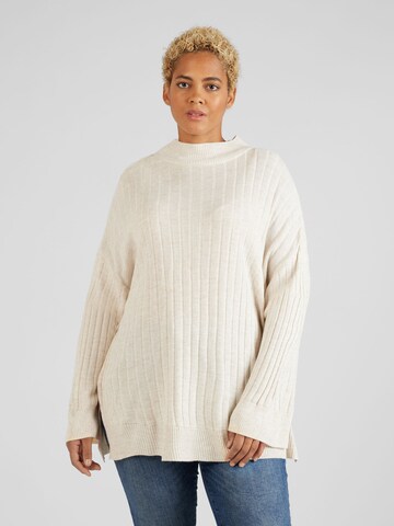 ONLY Carmakoma Pullover 'NEW TESSA' in Beige: predná strana