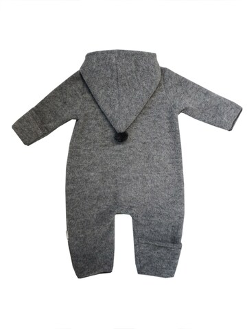 MAXIMO Dungarees 'GOTS BABY-Overall, Wollfleece Jerseyfutter, Knöpfe, Pompon' in Grey