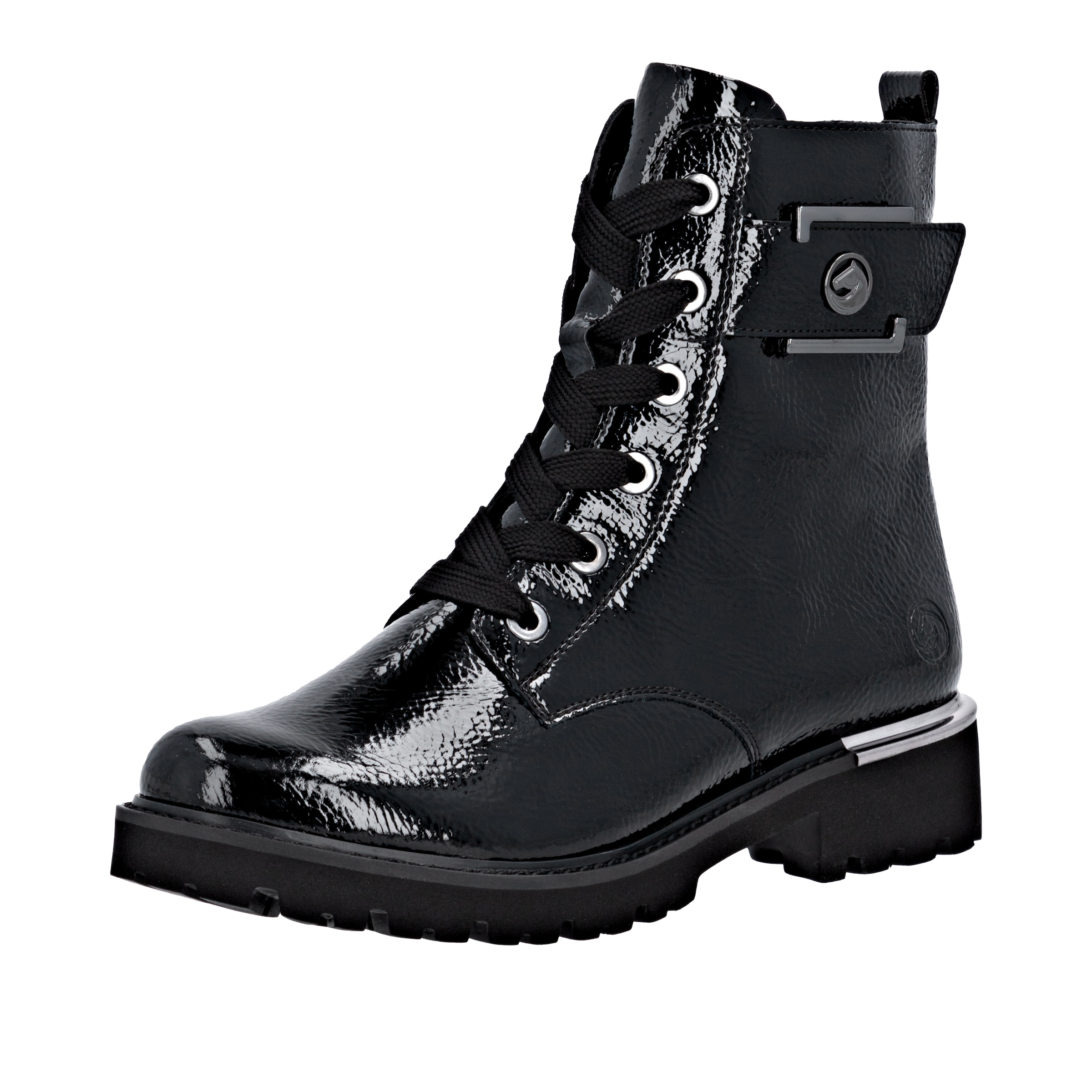 REMONTE Schnürstiefelette in Schwarz: Vorderseite