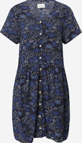 Iriedaily - Vestidos camiseiros 'Flowerbirds' em azul: frente