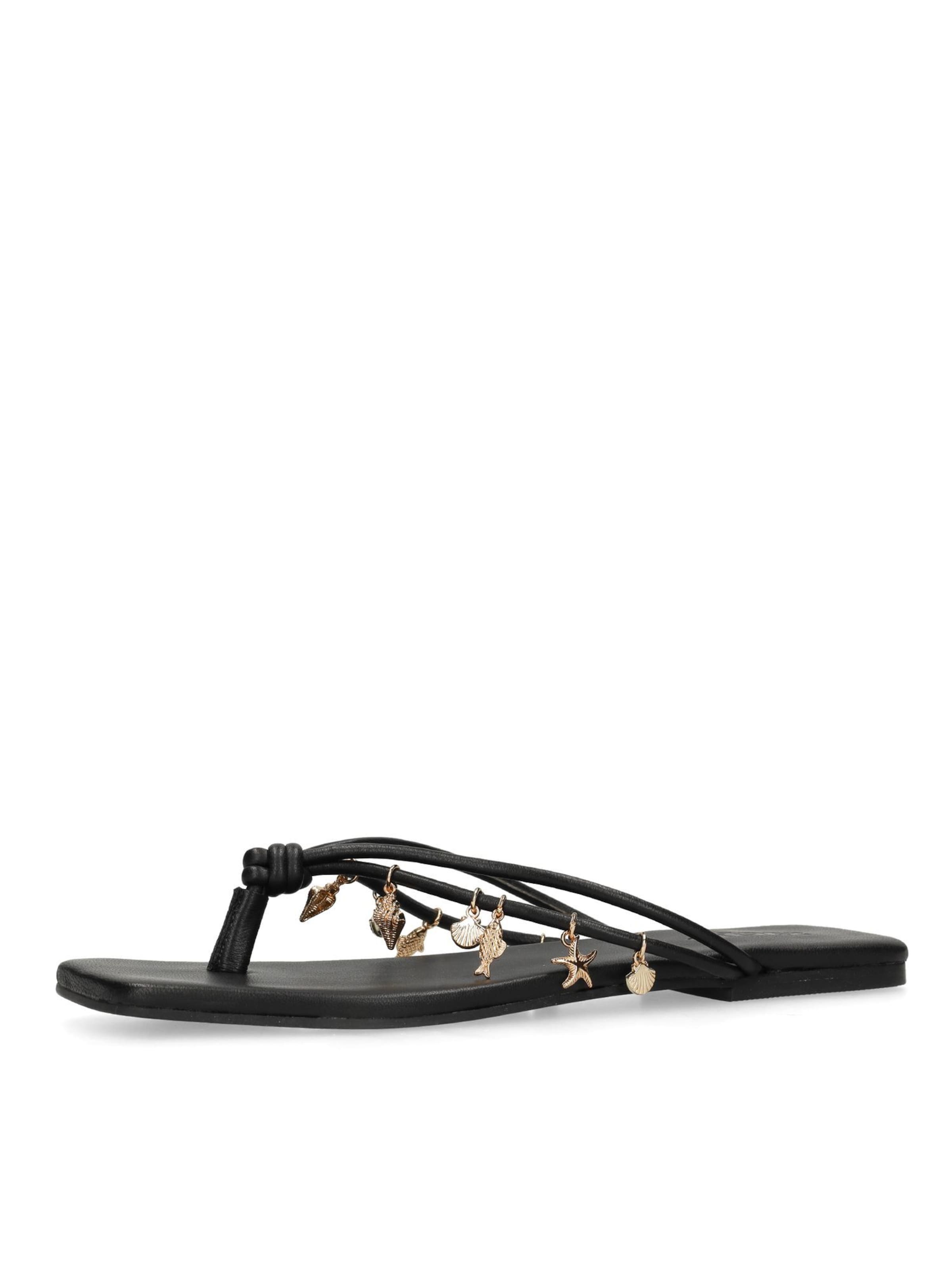 Tongs SACHA en noir : devant