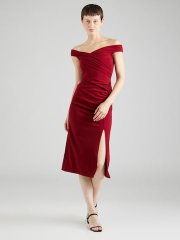 Skirt & Stiletto Evening Dress in Red: front