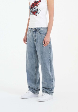mėlyna Ed Hardy „Baggy“ Džinsai 'Crystal Crawler'