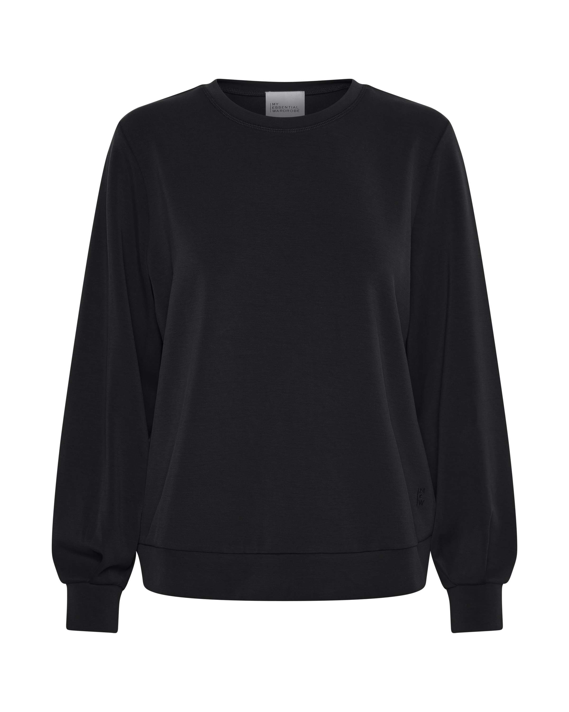 Sweat-shirt My Essential Wardrobe en noir : devant