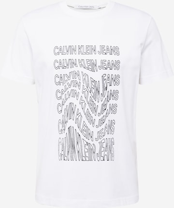 Regular T-Shirt Calvin Klein Jeans en blanc : devant