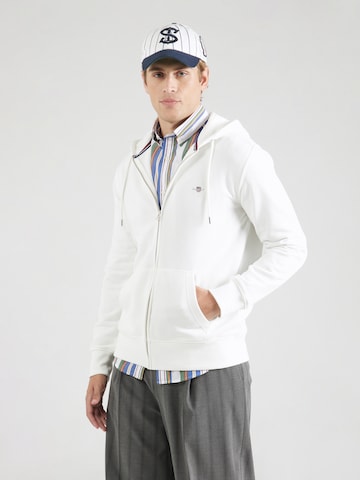 GANT Кофта на молнии в Белый: спереди