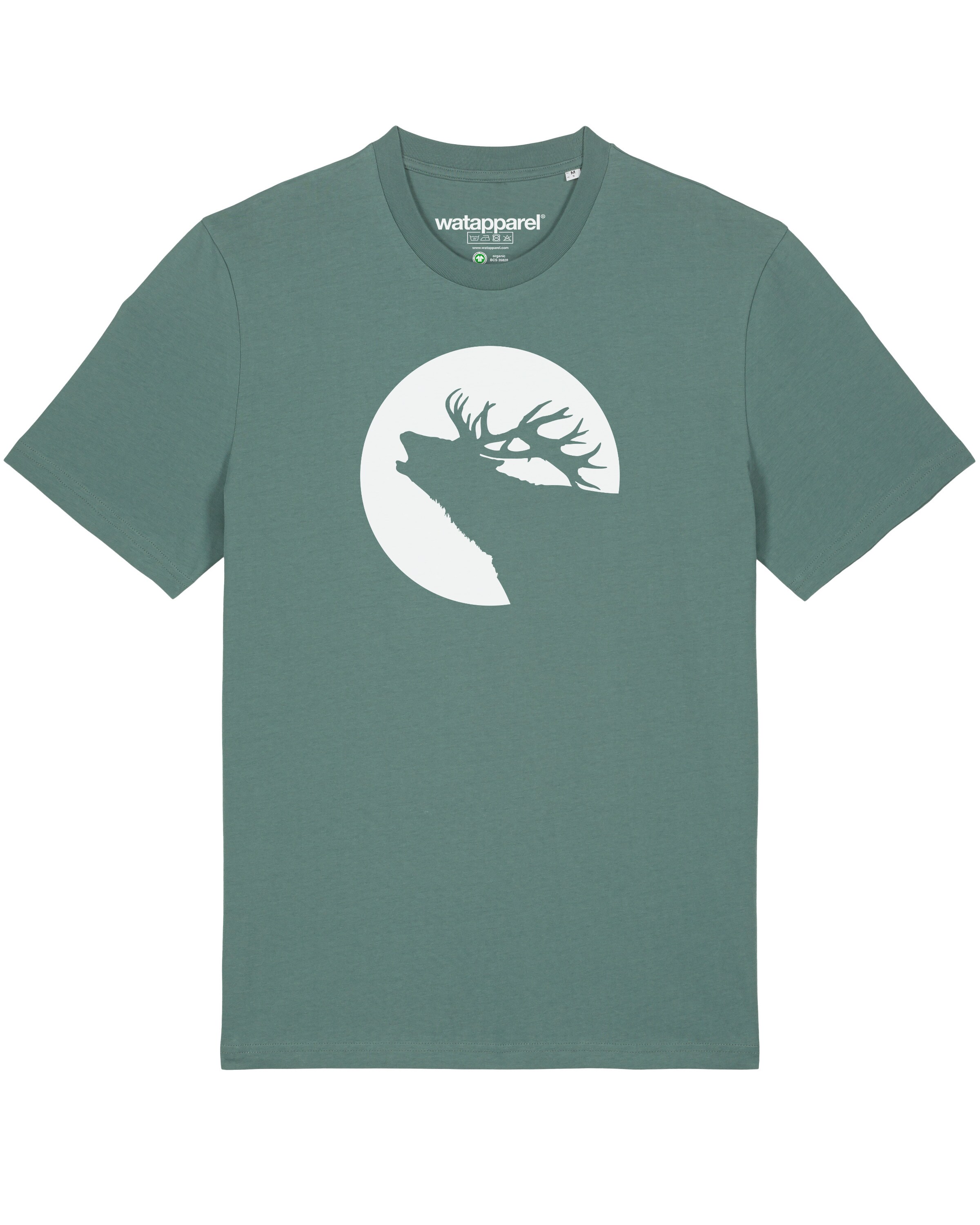 T-Shirt 'Röhrender Hirsch' Watapparel en vert : devant