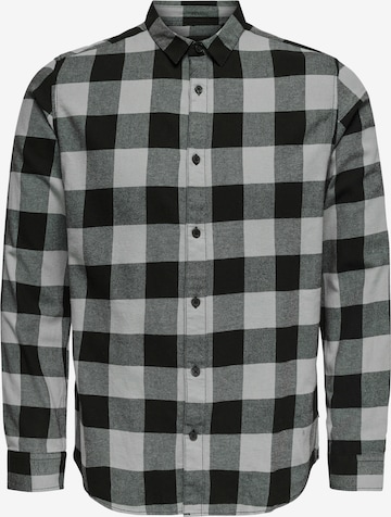 Coupe slim Chemise 'Gudmund' Only & Sons en gris : devant